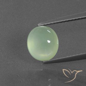 3.11ct 자연스러운 밝은 노란색 녹색 프레나이트, 타원형, 투명/반투명