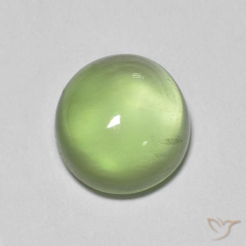 2.08캐럿 천연 노란빛 그린 프레나이트, 타원형 컷, 8×7.5 mm, 투명한