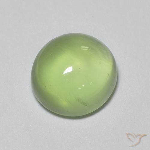 2.08캐럿 천연 노란빛 그린 프레나이트, 타원형 컷, 8×7.5 mm, 투명한