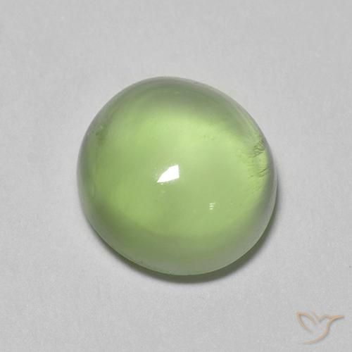 2.08캐럿 천연 노란빛 그린 프레나이트, 타원형 컷, 8×7.5 mm, 투명한