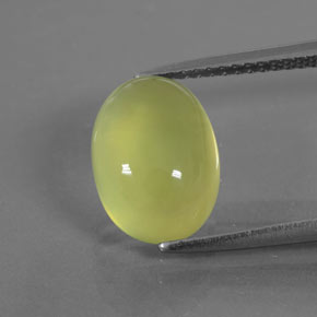 4.26캐럿 천연 옐로우 그린 프레나이트, 투명한, 11.4×8.4 mm, 투명/반투명