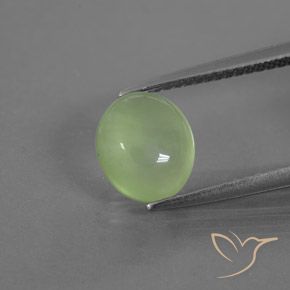 2.43ct 자연스러운 페일 페어 그린 프레나이트, 타원형, 투명/반투명