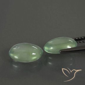 3.48캐럿 천연 따뜻한 녹색 프레나이트 보석, 타원형, 투명한