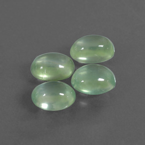 캐럿 천연 그린 프레나이트 보석, 타원형 컷, 7.4×5.8 mm, 투명한