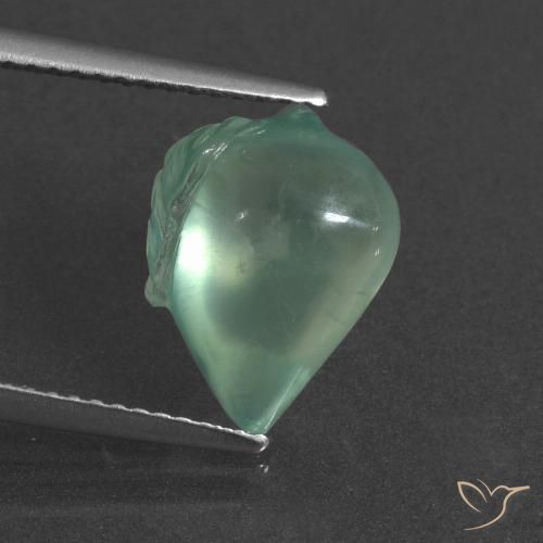 5.19ct 자연스러운 라이트 쿨 그린 프레나이트, 팬시한, 투명한