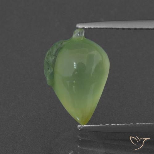 5.23ct 자연스러운 따뜻한 녹색 프레나이트, 팬시한, 투명한