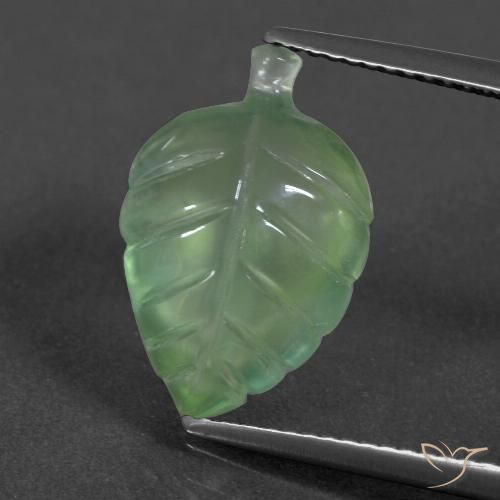 5.89ct 자연스러운 따뜻한 녹색 프레나이트, 팬시한, 투명한