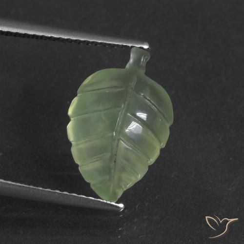 4.88ct 자연스러운 미디엄 그린 프레나이트, 팬시한, 투명한
