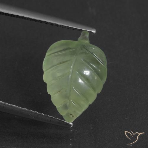 4.61ct 자연스러운 옅은 라임 그린 프레나이트, 팬시한, 투명한