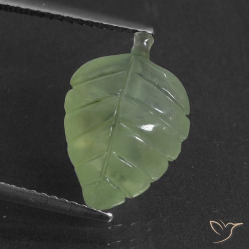 5.28ct 자연스러운 미디엄 그린 프레나이트, 팬시한, 투명한