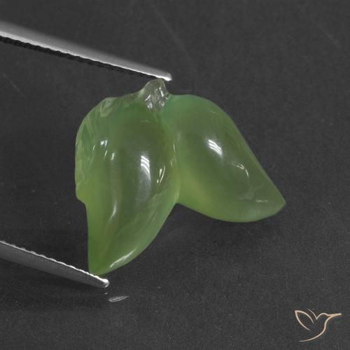 11.48ct 자연스러운 미디엄 그린 프레나이트, 팬시한, 투명한