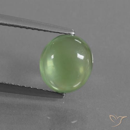 2.36ct 자연스러운 연두색 프레나이트, 타원형, 투명한