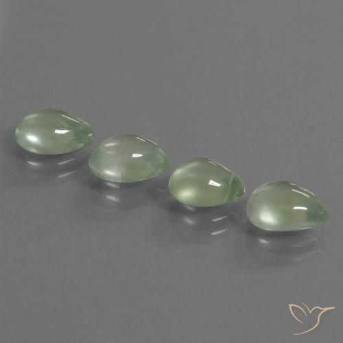 5.59캐럿 천연 라이트 페어 그린 프레나이트 보석, 배 모양, 8.2×6.6 mm, 투명한