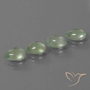 5.59캐럿 천연 라이트 페어 그린 프레나이트 보석, 배 모양, 8.2×6.6 mm, 투명한