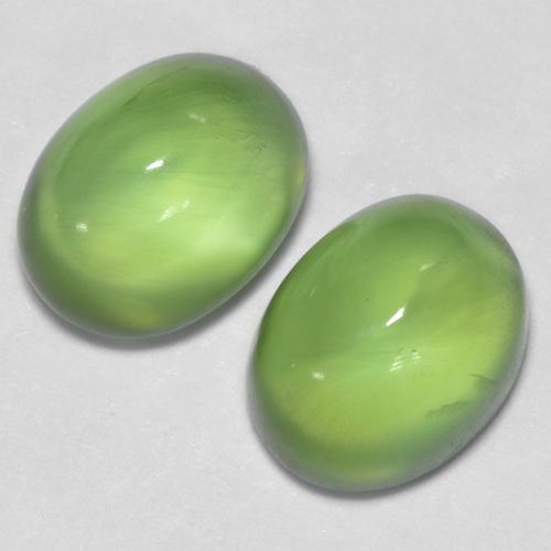 2.69캐럿 천연 라임 그린 프레나이트 보석, 타원형 컷, 7×5.4 mm, 투명한