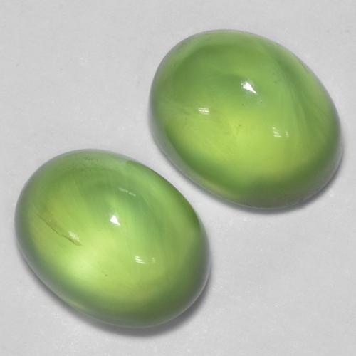 2.69캐럿 천연 라임 그린 프레나이트 보석, 타원형 컷, 7×5.4 mm, 투명한