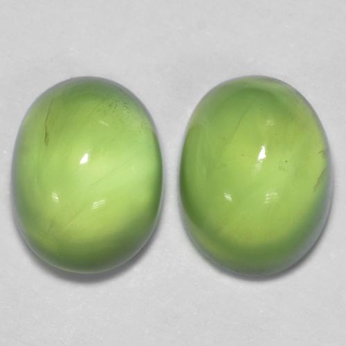 2.69캐럿 천연 라임 그린 프레나이트 보석, 타원형 컷, 7×5.4 mm, 투명한