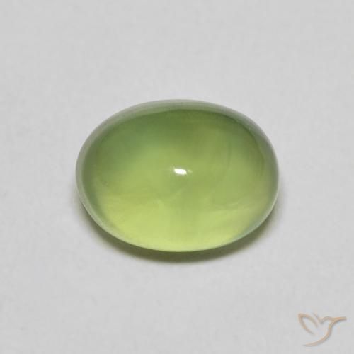 1.40캐럿 천연 따뜻한 녹색 프레나이트, 타원형 컷, 7.2×5.4 mm, 투명한