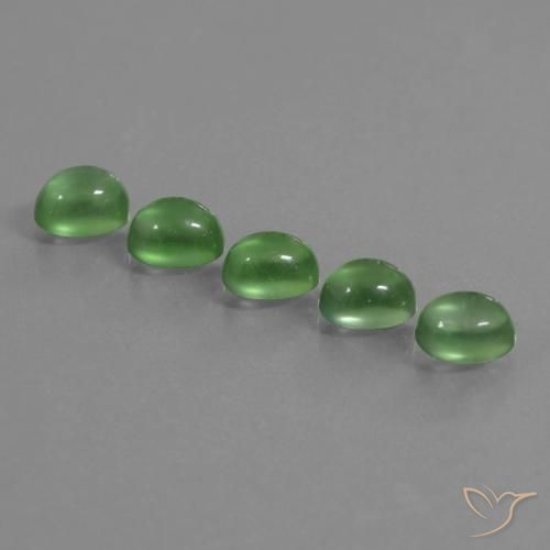 6.28캐럿 천연 미디엄 그린 프레나이트 보석, 타원형 컷, 7×5.4 mm, 투명한