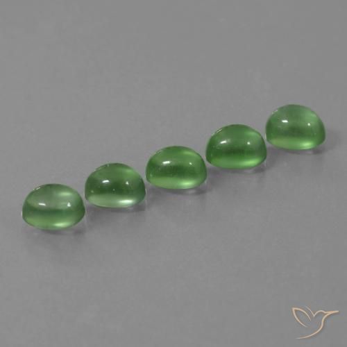 6.28캐럿 천연 미디엄 그린 프레나이트 보석, 타원형 컷, 7×5.4 mm, 투명한