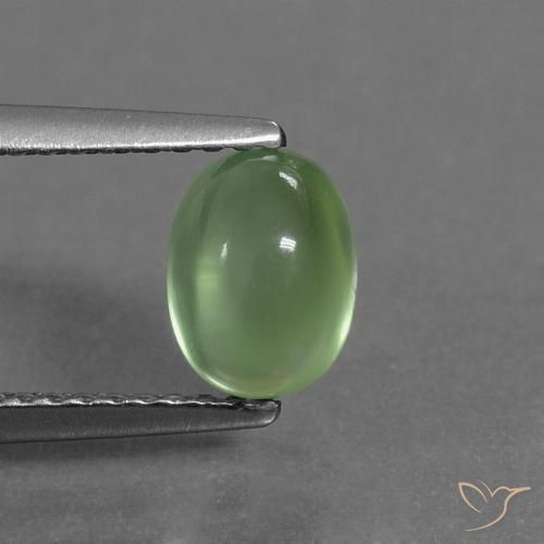 1.29ct 자연스러운 미디엄 라이트 그린 프레나이트, 타원형, 투명한