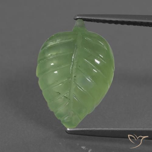 5.77ct 자연스러운 미디엄 그린 프레나이트, 팬시한, 투명한