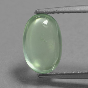 2.05캐럿 천연 라이트 그린 프레나이트, 타원형 컷, 9.8×6.4 mm, 투명한