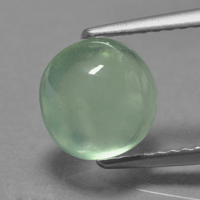 2.45캐럿 천연 그린 프레나이트, 라운드 컷, 7.88 mm, 투명한
