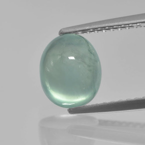 2.48캐럿 천연 라이트 블루 그린 프레나이트, 타원형 컷, 8.1×6.8 mm, 투명한