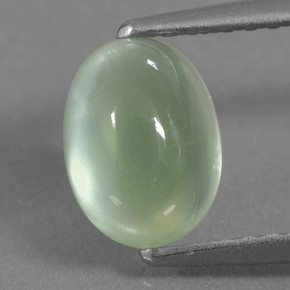 1.72캐럿 천연 그린 프레나이트, 타원형 컷, 7.8×5.9 mm, 투명한