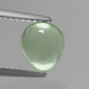 1.57캐럿 천연 그린 프레나이트, 배 모양, 7.7×6.6 mm, 투명한