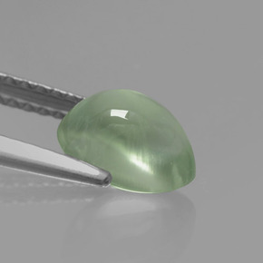1.57캐럿 천연 그린 프레나이트, 배 모양, 7.7×6.6 mm, 투명한