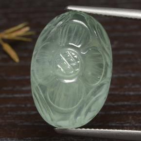 21.08캐럿 천연 그린 프레나이트, 타원형 컷, 21.1×14.4 mm, 투명한