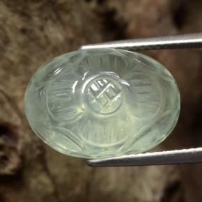 11.67캐럿 천연 매우 밝은 녹색 프레나이트, 플라워 컷, 투명한