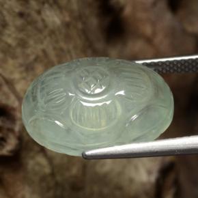 11.67캐럿 천연 매우 밝은 녹색 프레나이트, 플라워 컷, 투명한