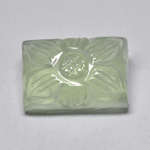 10.04캐럿 천연 페일 페어 그린 프레나이트, 플라워 컷, 14.2×9.3 mm, 투명한