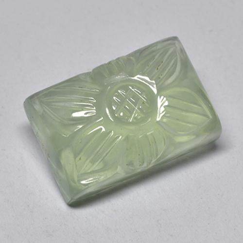 10.04캐럿 천연 페일 페어 그린 프레나이트, 플라워 컷, 14.2×9.3 mm, 투명한