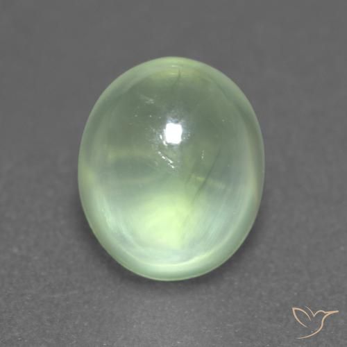 2.04ct 자연스러운 밝은 노란색 녹색 프레나이트, 타원형, 투명한