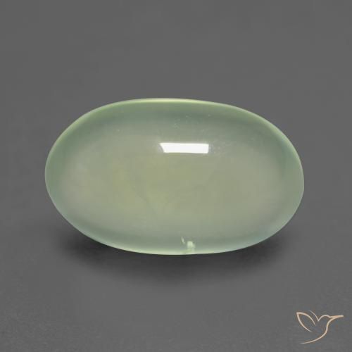 3.50ct 자연스러운 옅은 녹색 프레나이트, 타원형, 투명한