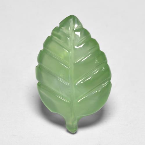 4.92캐럿 천연 노란빛 그린 프레나이트, 멋진 모양, 15.6×10.1 mm, 투명한