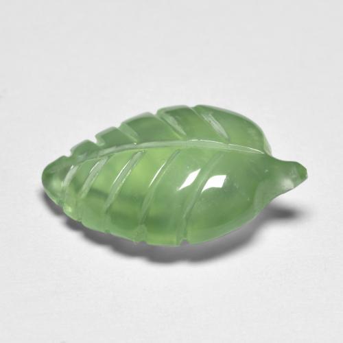 4.92캐럿 천연 노란빛 그린 프레나이트, 멋진 모양, 15.6×10.1 mm, 투명한