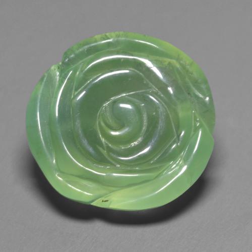 14.74캐럿 천연 미디엄 그린 프레나이트, 플라워 컷, 15.6×14.6 mm, 투명한