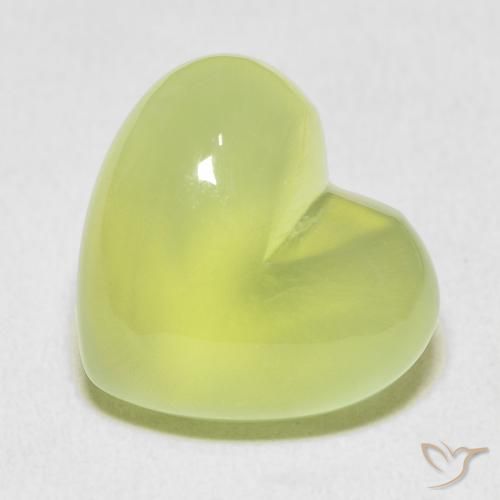 18.22ct 자연스러운 라임 그린 프레나이트, 마음, 투명한