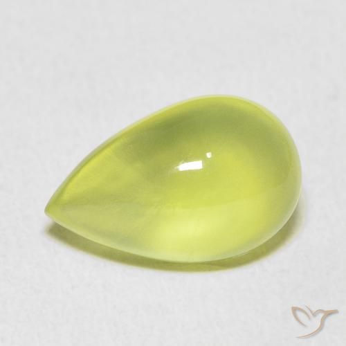 5.66ct 자연스러운 라임 그린 프레나이트, 배 모양, 투명한