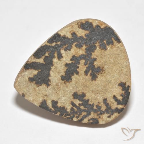 27.98ct 자연스러운 다색 실로멜란 덴드라이트, 배 모양, 불투명체