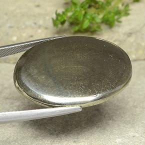 36.35캐럿 천연 금 황철석, 타원형 컷, 불투명체