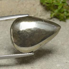 17.61캐럿 천연 금 황철석, 배 모양, 불투명체