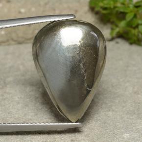 17.61캐럿 천연 금 황철석, 배 모양, 불투명체