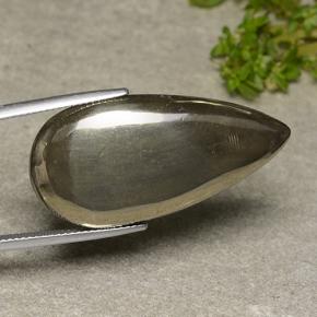 37.58캐럿 천연 골드 파이라이트, 배 모양, 34.6×17.4 mm, 불투명체