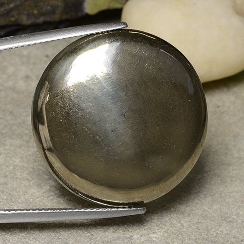 44.39캐럿 천연 다색 황철석, 라운드 컷, 불투명체